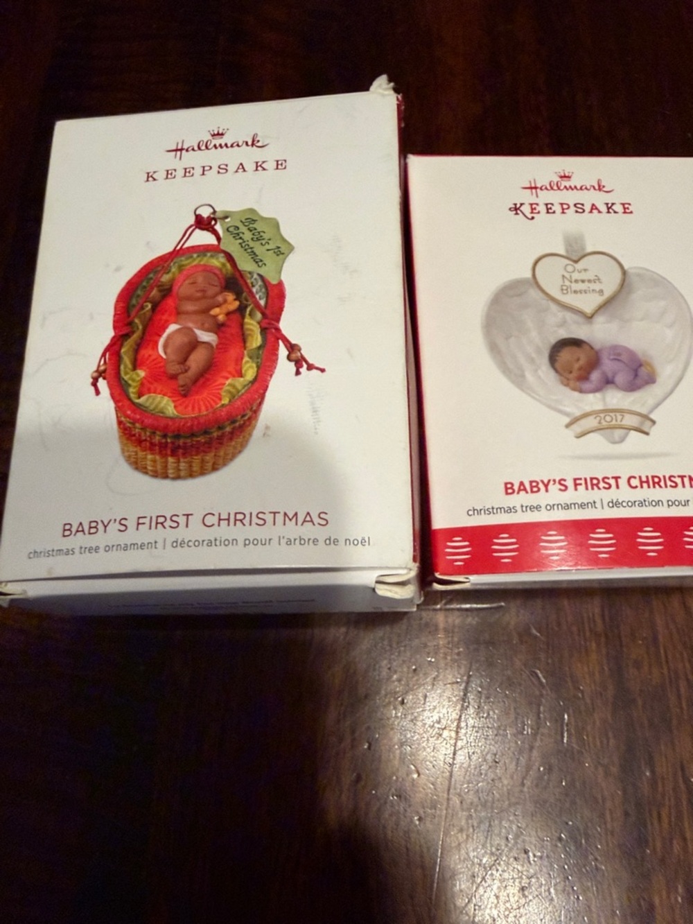 Hallmark Keepsake Baby's First Christmas Ornaments - White, Red, Green